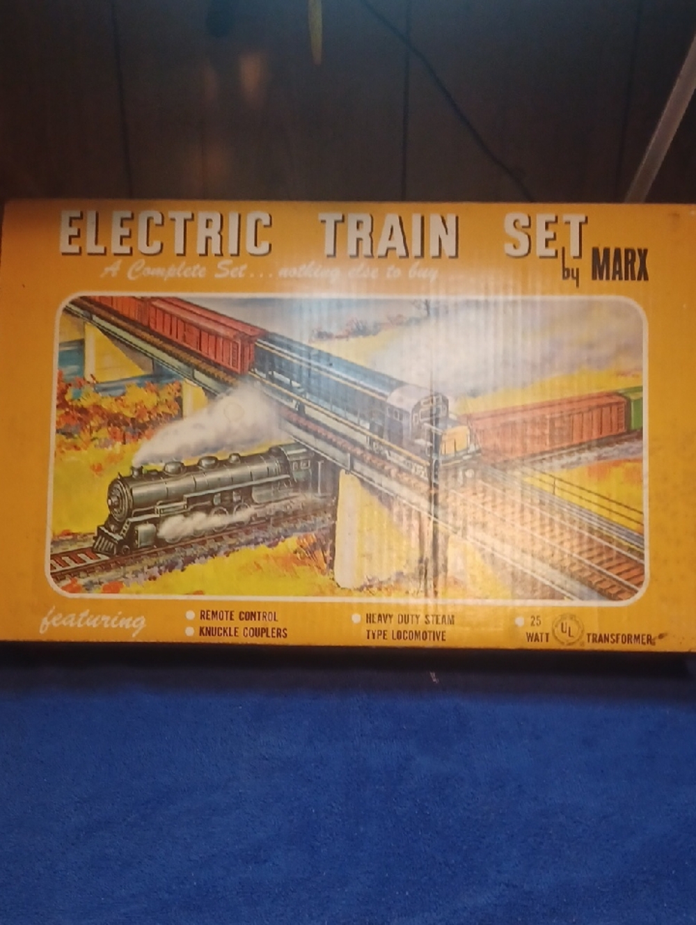 Vintage Electric Train Set by MARX - Yellow Box Artwork